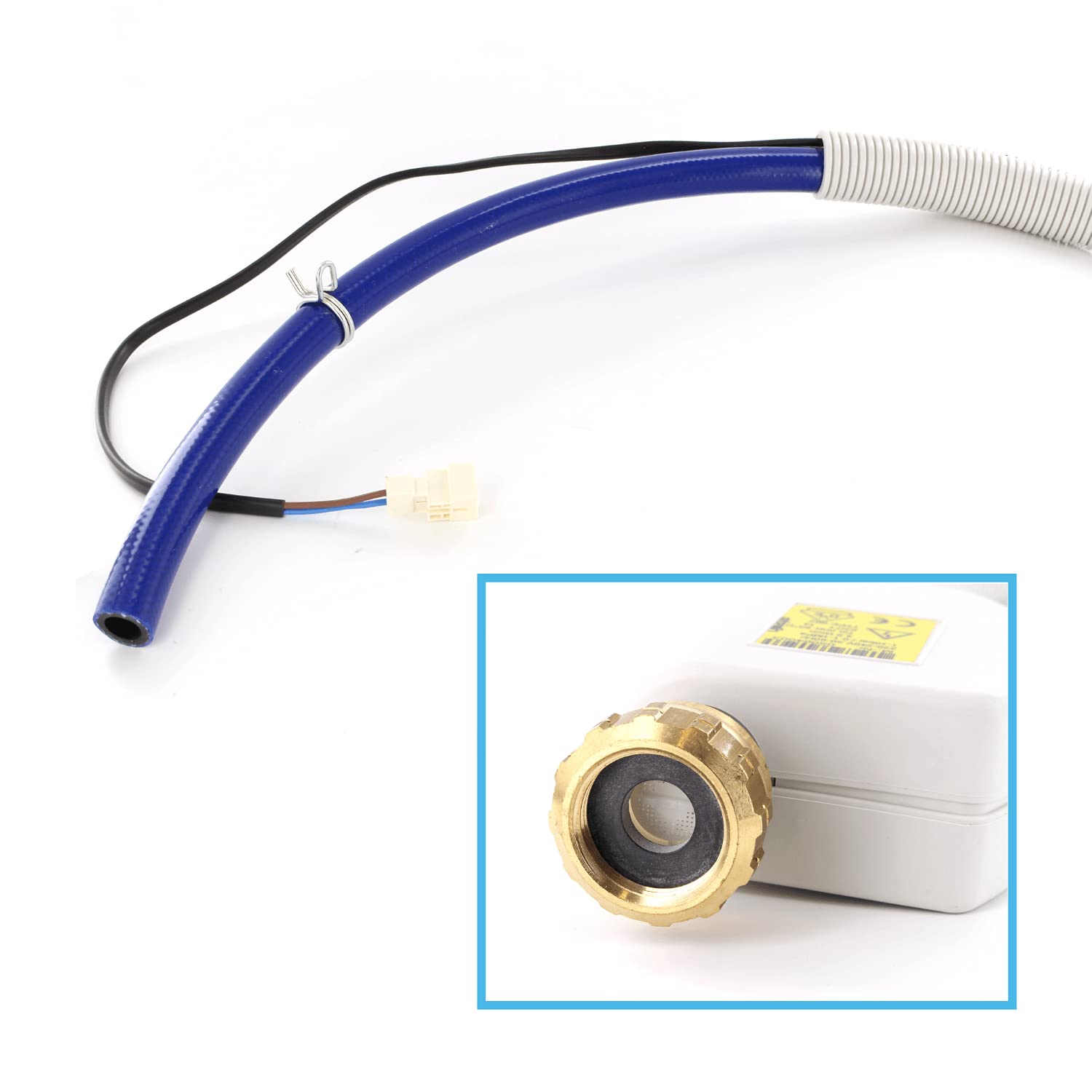 DL-pro Aquastop Zulaufschlauch 1.8m Miele 7638500 7638501. Grauer Schlauch. Führt Wasser zu, verhindert Leckagen.