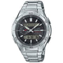 Casio WVA-M650D-1AER Funk Solar Uhr - Edelstahl. Runde, silberfarbene Armbanduhr. Empfängt Funksignale zur präzisen Zeitanzeige und wird durch Solarenergie betrieben.