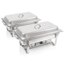 Mahlzeit Chafing Dish Profi Set Toulouse Warmhaltebehälter 2x Edelstahl. Rechteckiger Warmhaltebehälter für Buffets.