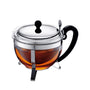 Bodum CHAMBORD Teebereiter 1.0L Edelstahl glänzend. Zylindrische Teekanne aus Edelstahl mit Pressfilter. Brüht losen Tee durch Herunterdrücken des Filters.