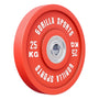 GORILLA SPORTS Bumper Plate 50mm gummiert Hantelscheibe einzeln: Runde, schwarze, gummierte Gewichtsscheibe mit 50mm Bohrung für Langhanteln.