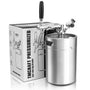 TMCRAFT 5L Minifass Growler Edelstahl-Druckfass System mit Hahn. Bewahrt Getränke druckfrisch und ermöglicht Zapfen, speziell für Bier.