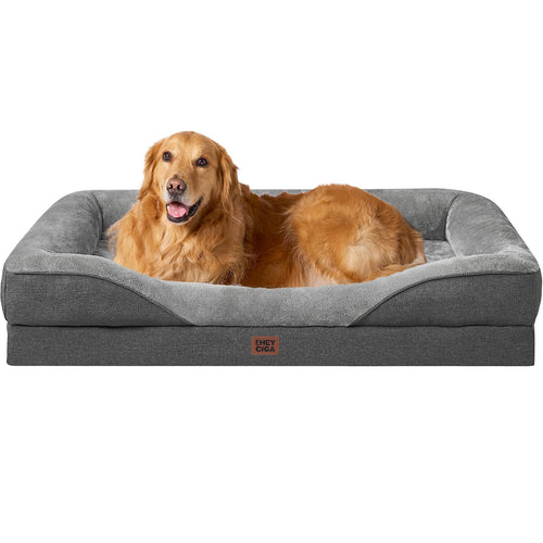 EHEYCIGA Orthopädisches Hundebett Grosse Hunde - Grau, 106.5x76x18.5cm