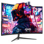 Z-Edge 27 Zoll QHD Curved Gaming Monitor 165Hz 1ms - Schwarz. Schwarzer, gebogener Monitor für immersives Gaming.