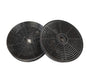K450 Aktivkohlefilter Dunstabzugshaube – Rund, 2er-Set Schwarz. Runde, schwarze Filter zur Geruchsfilterung in Abzugshauben.