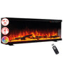 KAMINIO LEA 3-in-1 Elektrokamin Panoramablick - 42 Zoll. Ein 42-Zoll breiter Elektrokamin für Panoramablick. Er bietet Heizfunktion und Flammenillusion.