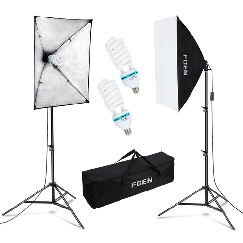 FGen Softbox Set Fotostudio Beleuchtung - 2x 50x70cm