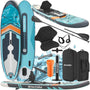 tectake® SUP Paddle Board aufblasbar Set - türkis/orange