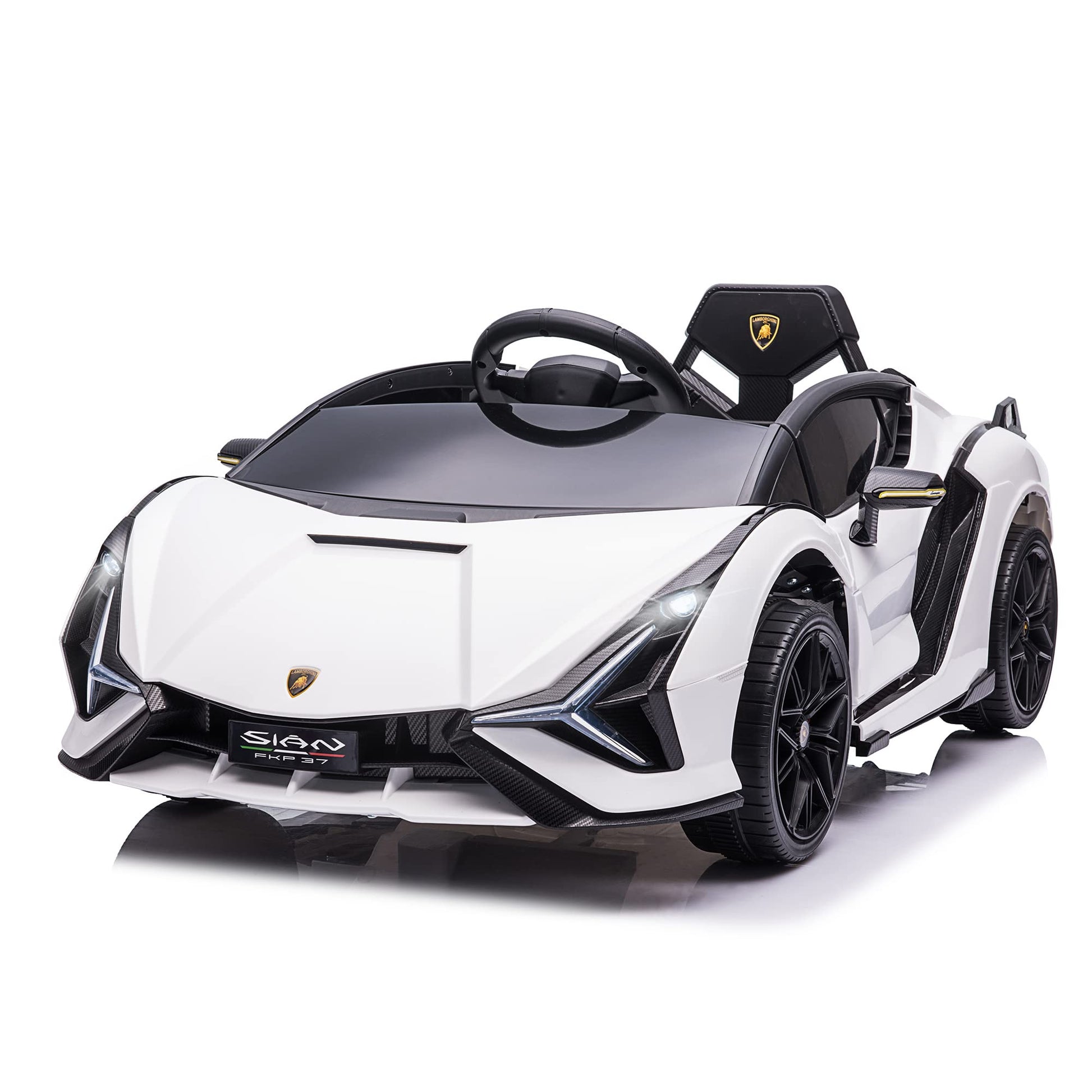 HOMCOM Lamborghini SIAN SUV Kinder Elektroauto Weiss 12V. Elektrisches Kinderfahrzeug für Fahrten auf eigenem Gelände.