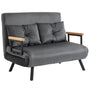 HOMCOM Schlafsofa Klappbett mit Bettfunktion Samtoptik Dunkelgrau. Dunkelgraues Sofa, das sich in ein Bett verwandeln lässt.