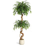 Litake Ficus Baum Kunstpflanze 150 cm – Mit weissem Topf