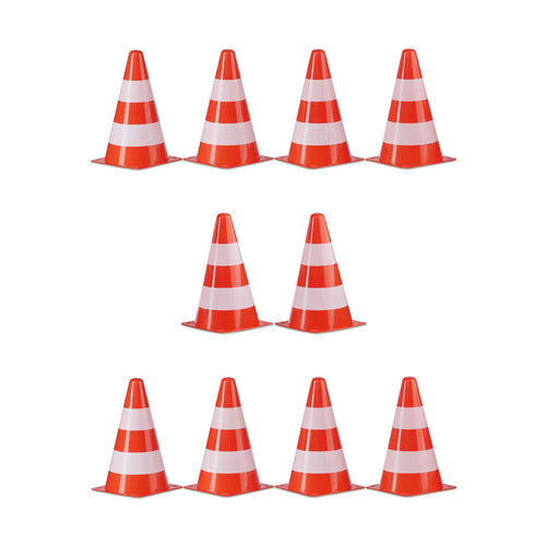 Relaxdays Warnkegel. 22 cm hohes, orange-weißes Verkehrshütchen zur temporären Absperrung und Markierung von Verkehrsflächen.