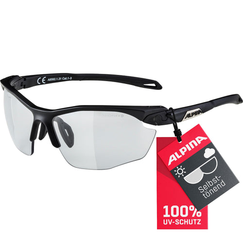 ALPINA Twist Five HR V selbsttönende Sportbrille - black matt