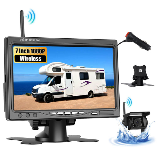 CAMECHO Rückfahrkamera System – Kabellos 7" HD Monitor IP68