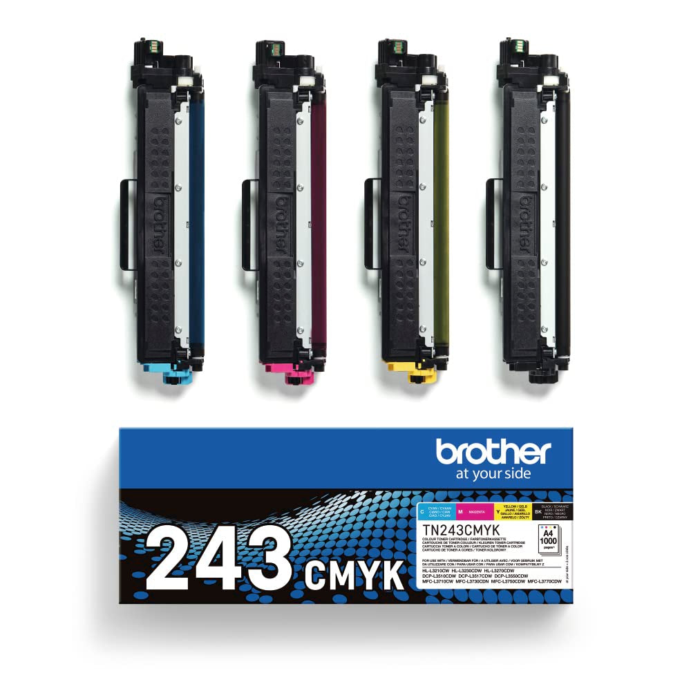Brother TN-243CMYK Original Tonerkartusche – Multipack. CMYK-Tonerkartuschen für Farbdruck in Laserdruckern.