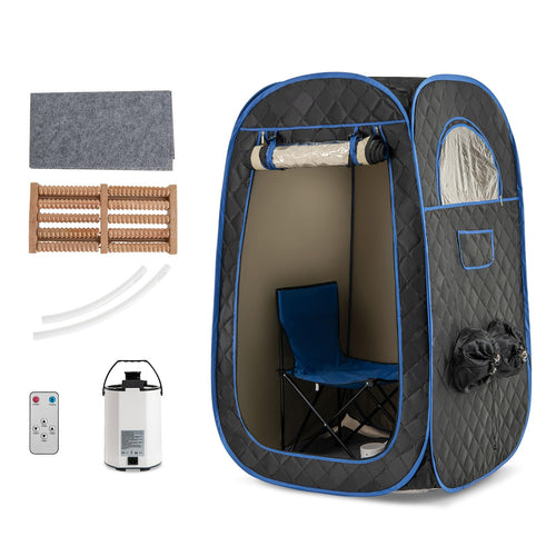 HOMASIS Dampfsauna tragbar Heimsauna Set – Schwarz