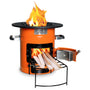 grillart Raketenofen Powertrain Outdoor Camping Ofen - Orange: Oranger Raketenofen zum effizienten Outdoor-Kochen.