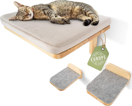 WOOWOOD Kletterwand Set Katzen inkl. 2 Treppen – Stabil
