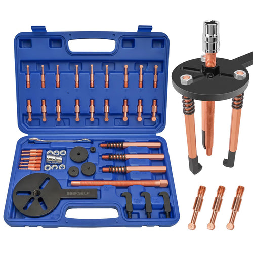 SEEKSELF 36-in-1 Lagerabzieher Trennsatz Set für Innenlager: Silbernes Set zum Ausbau von Innenlagern.