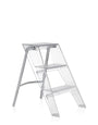 Kartell Upper Designer Stehleiter - Kristall Transparent. Transparente Acryl-Stehleiter mit zwei Stufen, zum Erreichen höherer Gegenstände im Haushalt.