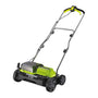 RYOBI ONE+ Brushless Akku-Vertikutierer 35cm solo, grün-schwarz, mit Führungsholm. Vertikutiert Rasen, entfernt Moos und Filz.