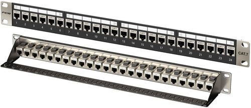 FGB 10Gbps 1U Keystone Patchpanel 24 Anschlüsse Cat7 RJ45 geschirmt
