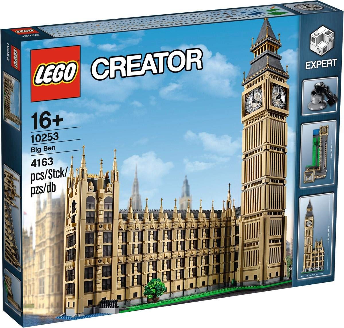LEGO Creator 10253 Big Ben Architektur Modellbausatz für Erwachsene: Braunes Uhrturm-Modell zur originalgetreuen Nachbildung.