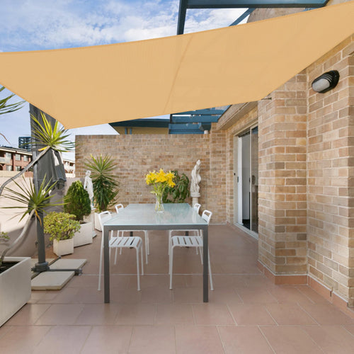 HENG FENG Sonnensegel Rechteckig – 3.5x4.5m Wasserdicht Sand: Schützt Außenbereiche vor Sonne und Regen.