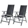 CCLIFE Breeze Gartenstuhl 2er Set Hochlehner Klappbar – Dunkelgrau