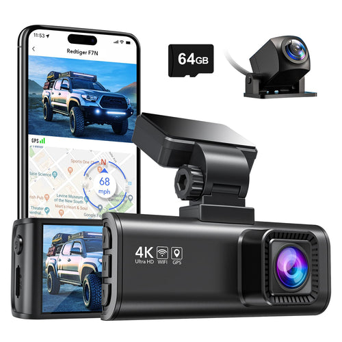 REDTIGER F7N 4K Dashcam Front/Rear mit 64GB Karte