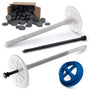 STRÜBER WDVS Set - Dämmstoffdübel Ø10x220mm & Grau Rondelle. Weißer Dübel, graue Rondelle zur WDVS-Dämmplattenbefestigung.