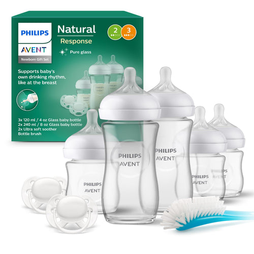 Philips AVENT Natural Response Glas Babyflaschen Geschenkset Neugeborene