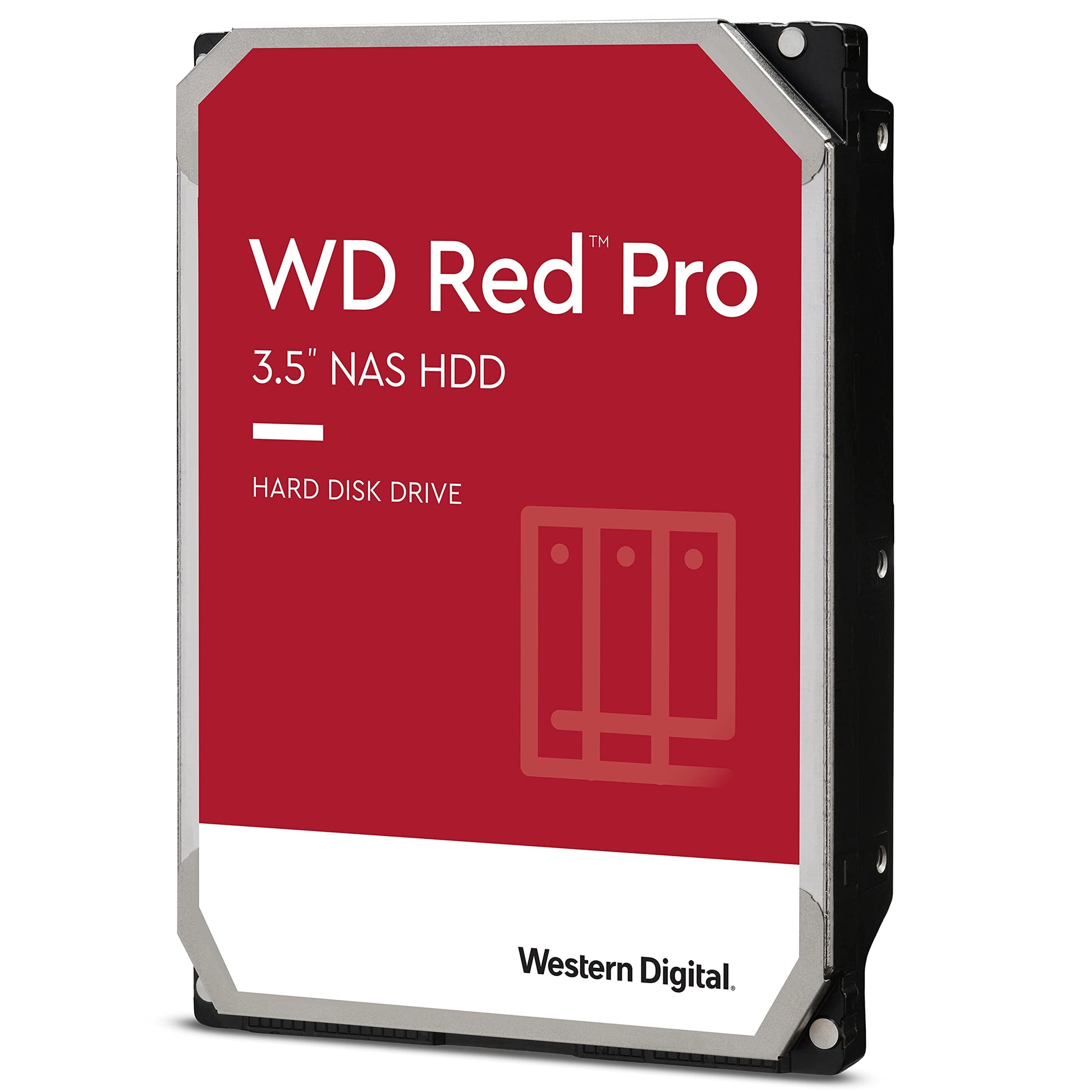 WD Red Pro 4TB NAS interne Festplatte 3.5 Zoll 7200 RPM, graues Metallgehäuse. Speichert Daten in NAS-Systemen.