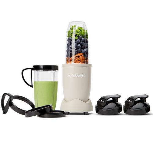 nutribullet Pro 900W Leistungsstarker Smoothie Mixer NB910MASN Matt Sand, matt sandfarbener Standmixer, püriert Zutaten für Smoothies.