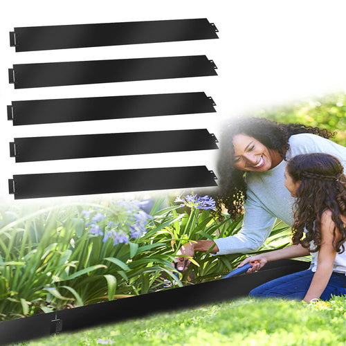 Vigevee Rasenkante Metall verzinkt Schwarz. Schwarzes, verzinktes Metallband zur Abgrenzung von Rasenflächen, Beeten und Wegen.