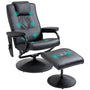 HOMCOM Relaxsessel Hocker – TV-Sessel, Massage, drehbar, Schwarz. Schwarzer Drehsessel mit Hocker zur Vibrationsmassage.