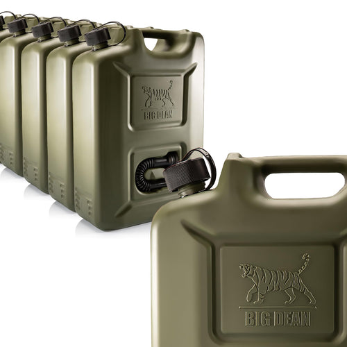 BigDean Benzinkanister 20L Olivgrün – 5er Set mit Ausgiesser