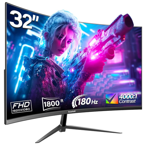 Gawfolk 32 Zoll Curved Gaming Monitor - 180Hz Full HD