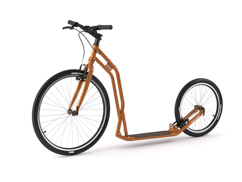 Yedoo S2620 Tretroller für Erwachsene & Dogscooter, orange, mit großen Laufrädern. Zum Fahren für Erwachsene und als Dogscooter.