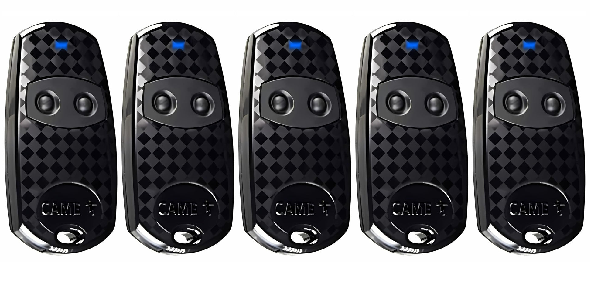 CAME TOP432EE Funkfernbedienung Handsender – 5er Set: Kompakte, schwarze Handsender mit zwei Tasten. Steuert Torantriebe per Funk.