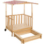 tectake Sandkasten mit Dach Spielhaus aus Holz - Rot. Roter Sandkasten aus Holz mit integriertem Dachspielhaus. Zum Spielen und als Sonnen-/Wetterschutz.