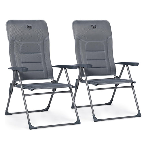 TIMBER RIDGE 2er Campingstuhl gepolstert Hochlehner grau