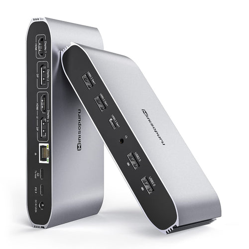 Minisopuru USB C Docking Station 13-in-1 für 3 Monitore – DisplayLink