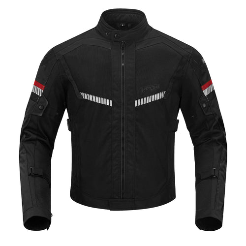 BORLENI Motorradjacke Sommer Herren Schutz Atmungsaktiv - M. Leichte, atmungsaktive Motorradjacke mit Protektoren für Herren im Sommer.