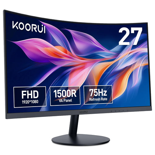 KOORUI Curved Gaming Monitor 27 Zoll FHD - Schwarz