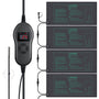 Luxbird Heizmatten Set Anzucht – 4 Matten mit Thermostat 30W: Schwarze, rechteckige Heizmatten mit Thermostat fördern Keimung und Pflanzenwachstum.