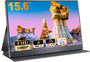 CUIUIC 15.6" Tragbarer Monitor - FHD IPS USB-C/HDMI. Dünnes, dunkles Display erweitert Geräte mobil als Zweitbildschirm.