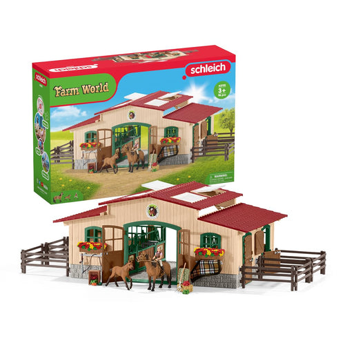 SCHLEICH Farm World Pferdestall Set 42195 inkl. 2 Pferden