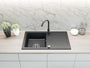 Faizee Möbel Küchenspüle Granit Schwarz 75x44 cm Einbau