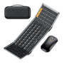 ProtoArc XKM01 Faltbare Kabellose Tastatur & Maus Set QWERTZ - Space Grau. Space-graues Falt-Set für mobile Dateneingabe.
